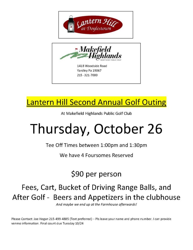 Lantern Hill 2nd Annual Golf Outing